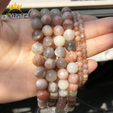 Moonstone Sunstone Mix Round Beads 4/6/8/10mm