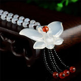 Chalcedony Butterfly Pendant Jade Necklace Sweater Chain Women's Jade Pendant