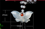 Chalcedony Butterfly Pendant Jade Necklace Sweater Chain Women's Jade Pendant