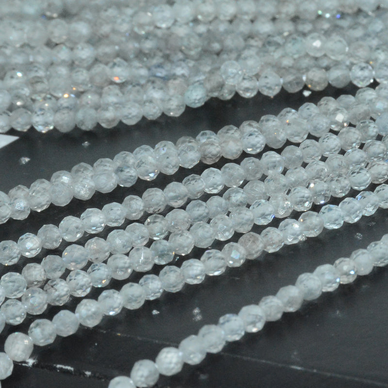 Natural Zircon Small Faceted Round Beads 3mm