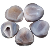 Natural Geode Druzy Agate Heart Crystal Palm Stone Crafts