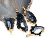 Geodo Stone Pendant Necklace Healing Crystal Reiki Chakra Jewelry