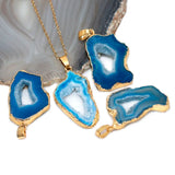Geodo Stone Pendant Necklace Healing Crystal Reiki Chakra Jewelry
