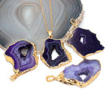 Geodo Stone Pendant Necklace Healing Crystal Reiki Chakra Jewelry