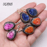 Colorful Geometric Stone Earrings for Women
