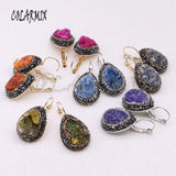 Colorful Geometric Stone Earrings for Women