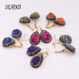 Colorful Geometric Stone Earrings for Women