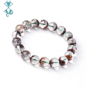 Ghost Quartz Crystal Bracelet 8mm Round Beads Gift for Women