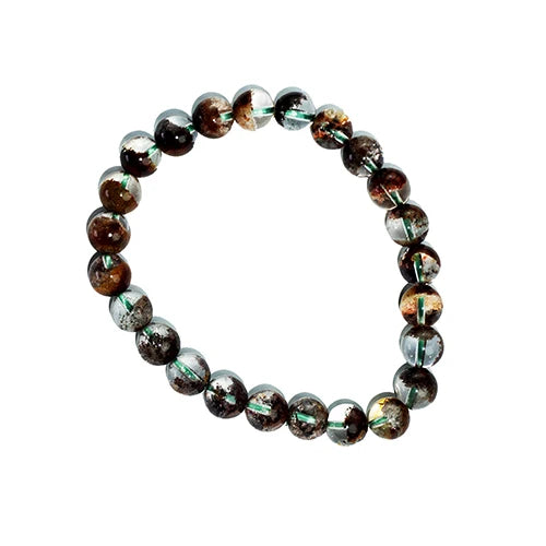Ghost Quartz Crystal Bracelet 8mm Round Beads Gift for Women
