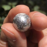 Gibeon Iron Meteorite Moldavite Round Beads Silver Plated 10mm
