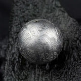 Gibeon Iron Meteorite Moldavite Round Beads Rose Silver 8mm