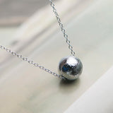 Gibeon Iron Meteorite Pendant Moldavite Beads Necklace