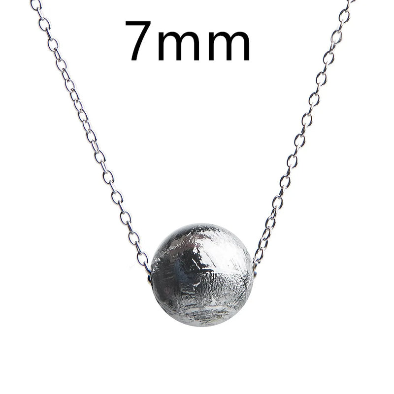 Gibeon Iron Meteorite Pendant Moldavite Beads Necklace