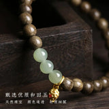 Gloomy Wood Beads Bracelet Strawberry Hetian Jade Lucky Bead Buddha