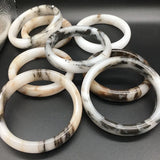 Gobi Jade Hand Carved Ice Silk Wide Band Bracelet