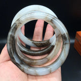 Gobi Jade Hand Carved Ice Silk Wide Band Bracelet