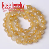 Rutilated Quartz Beads Round Loose Stone Beads 4-12mm