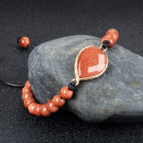 Sandstone Braided Bracelet Tibetan Buddha Bangle Women Men Jewelry