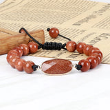 Sandstone Braided Bracelet Tibetan Buddha Bangle Women Men Jewelry