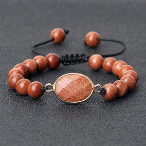 Sandstone Braided Bracelet Tibetan Buddha Bangle Women Men Jewelry