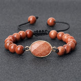Sandstone Braided Bracelet Tibetan Buddha Bangle Women Men Jewelry