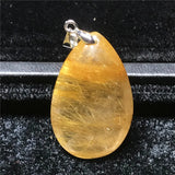 Natural Rutilated Necklace Pendant Wealth Crystal Jewelry