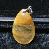 Natural Rutilated Necklace Pendant Wealth Crystal Jewelry
