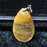 Natural Rutilated Necklace Pendant Wealth Crystal Jewelry