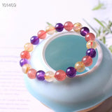 Rutilated Quartz Amethyst Bracelet Strawberry Quartz Beads 7mm 8mm 9mm
