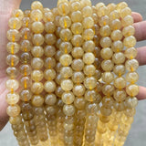 Natural Rutilated Quartz Beads Round Stone Beads