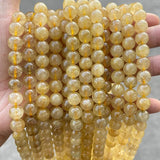 Natural Rutilated Quartz Beads Round Stone Beads