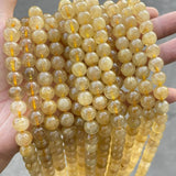 Natural Rutilated Quartz Beads Round Stone Beads