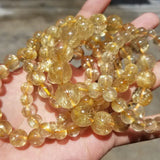 Rutilated Quartz Bracelet Titanium Beads 7-10mm