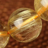 Rutilated Quartz Bracelet Titanium Beads 7-10mm