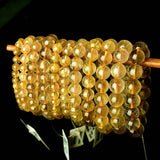 Rutilated Quartz Bracelet Titanium Beads 7-10mm