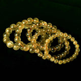 Rutilated Quartz Bracelet Titanium Beads 7-10mm
