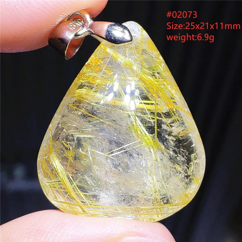 Rutilated Quartz Pendant Wealthy Crystal Jewelry