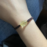 Rutilated Quartz Beads Bracelet Adjustable Braided Rope Bangle