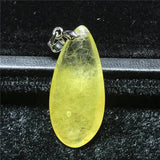 Rutilated Quartz Pendant 32x15x8mm Silver Crystal Stone