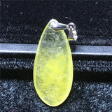 Rutilated Quartz Pendant 32x15x8mm Silver Crystal Stone