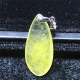 Rutilated Quartz Pendant 32x15x8mm Silver Crystal Stone