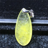 Rutilated Quartz Pendant 32x15x8mm Silver Crystal Stone