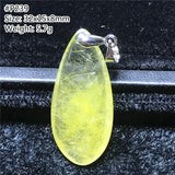Rutilated Quartz Pendant 32x15x8mm Silver Crystal Stone