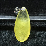 Rutilated Quartz Pendant 32x15x8mm Silver Crystal Stone