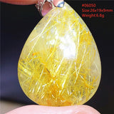 Rutilated Quartz Pendant Necklace Yellow Beads AAAAAA