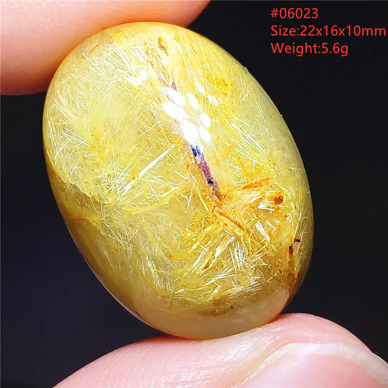 Rutilated Quartz Pendant Necklace Yellow Beads AAAAAA