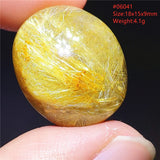 Rutilated Quartz Pendant Necklace Yellow Beads AAAAAA
