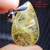 Rutilated Quartz Pendant Necklace Oval Water Drop Rectangle Yellow Brazil