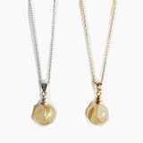Rutilated Quartz Pendant Necklace Crystal Stone Jewelry