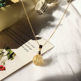 Rutilated Quartz Pendant Necklace Crystal Stone Jewelry